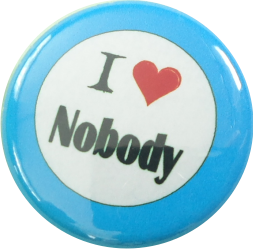 I love Nobody Button blau